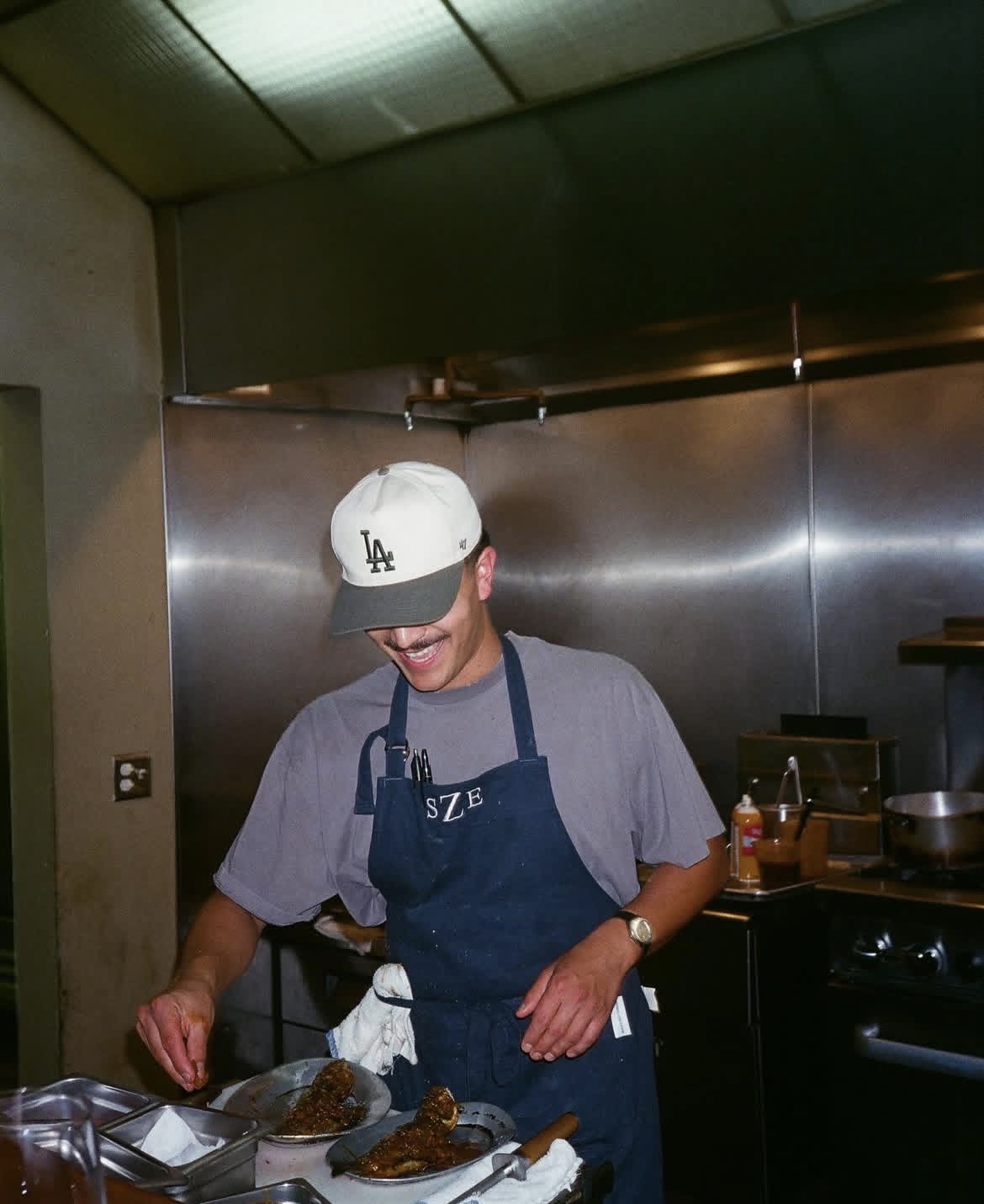Chef working in a restaurant kitchen